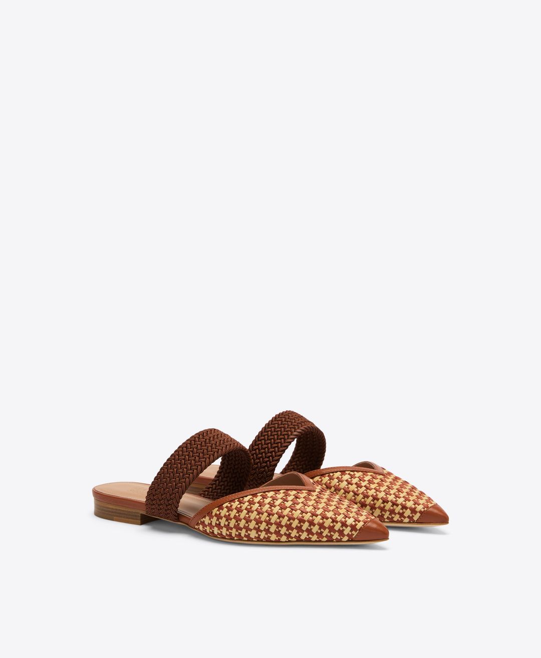 Manu Flat - Tan Raffia Pointed Toe Flats