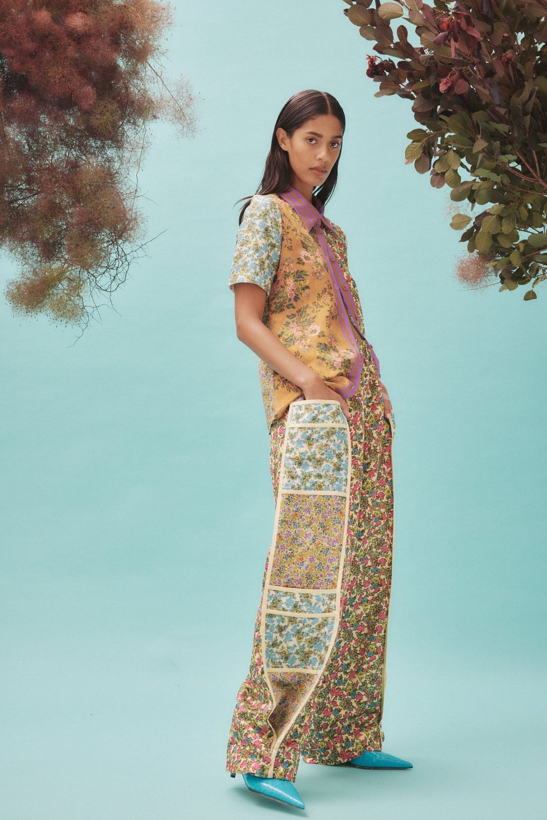 MIRABELLA SPLICED SLIM SHIRT #5