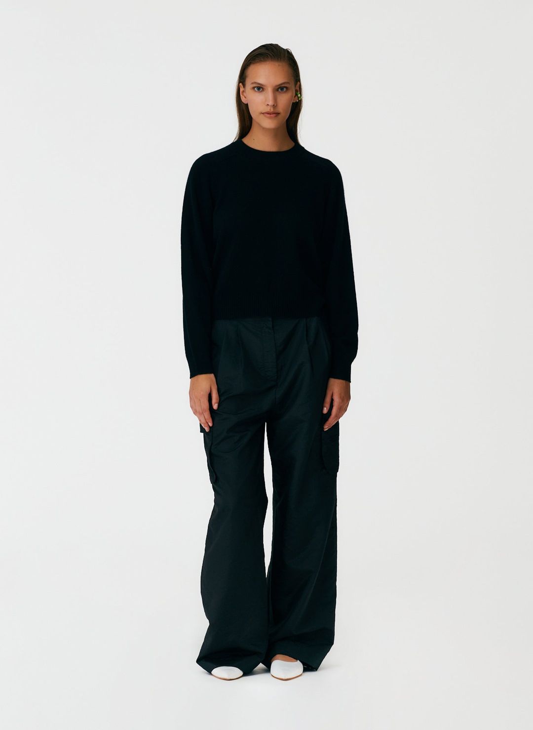 Feather Weight Cashmere Open Sleeve Cocoon Sweater #5