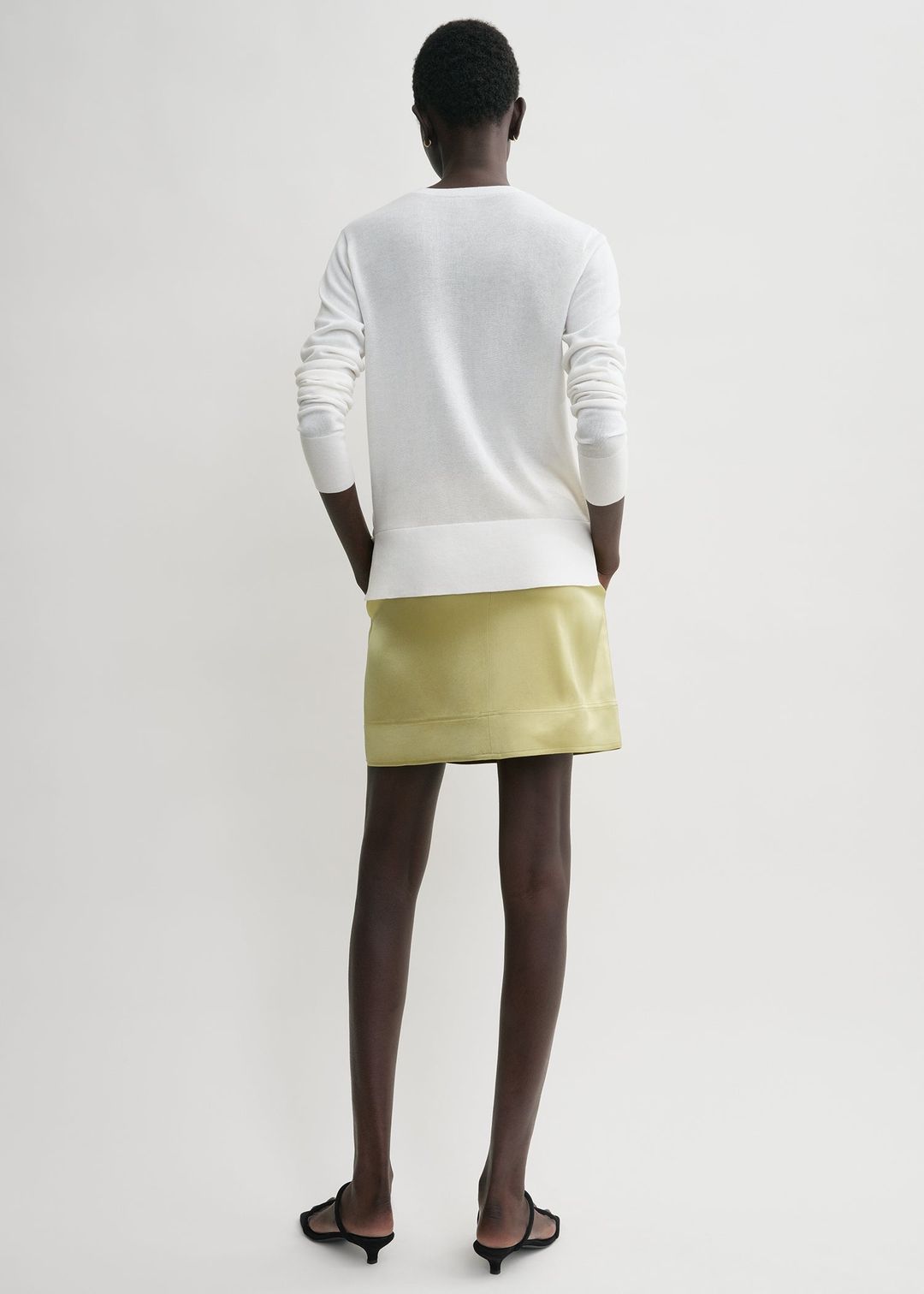 Contrast satin mini skirt melon #3