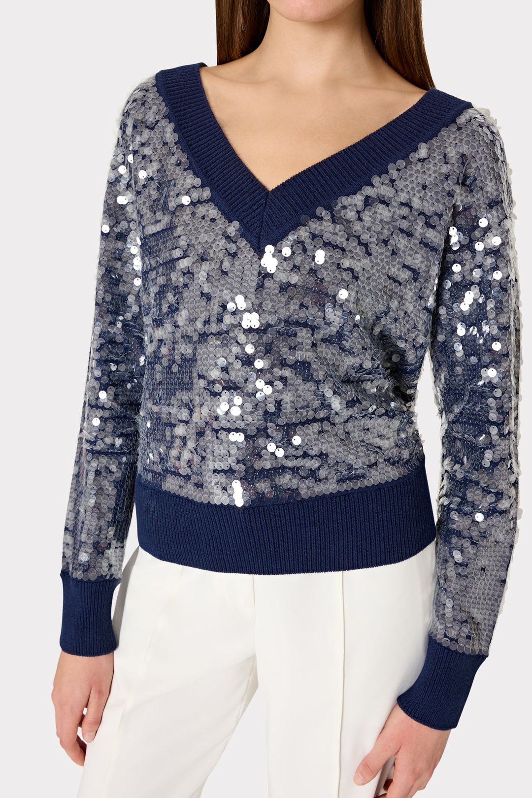 Ilaria Sequin V-Neck Sweater #3