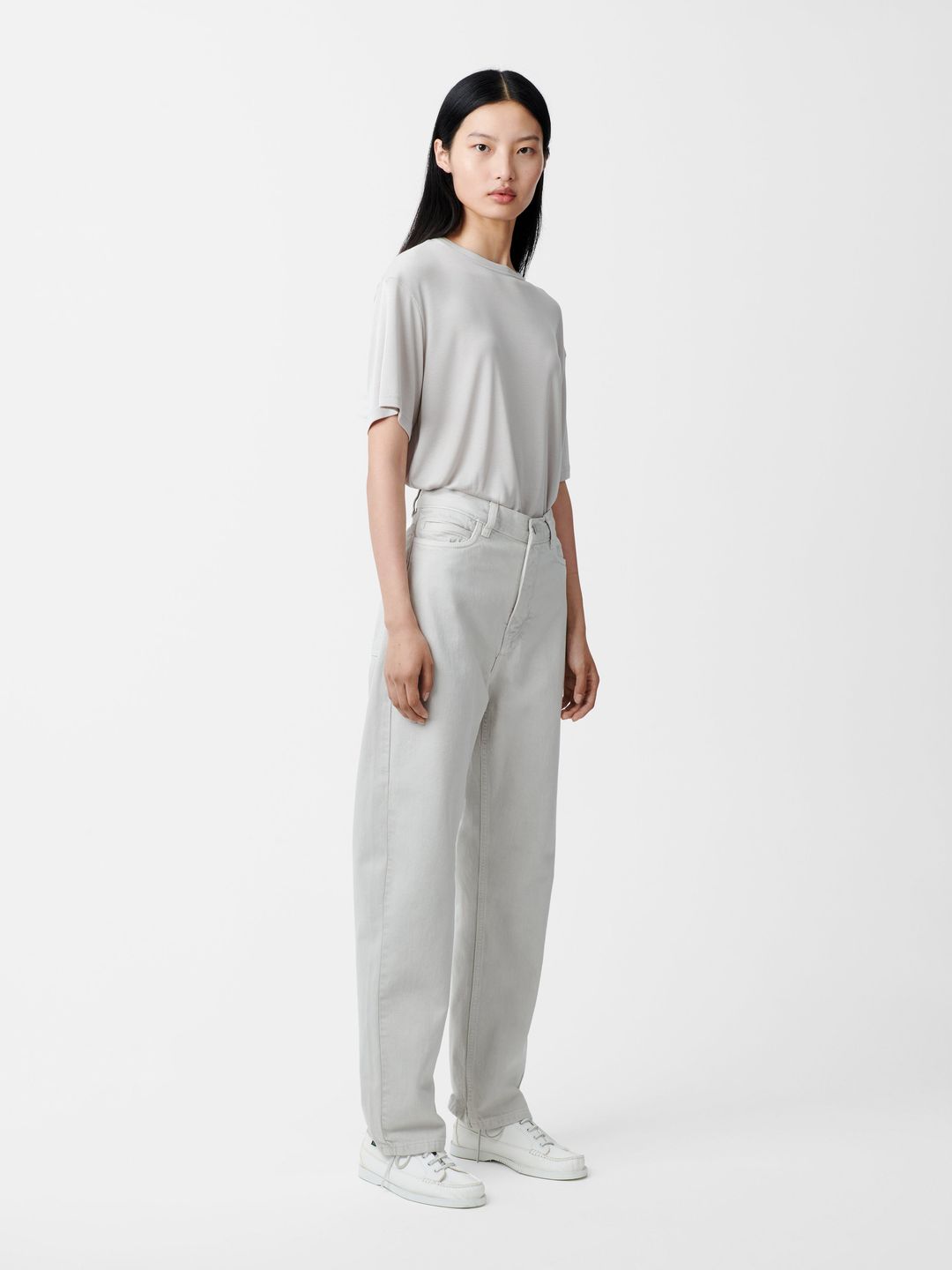 Ruthe Denim Pant in Bone Grey #2