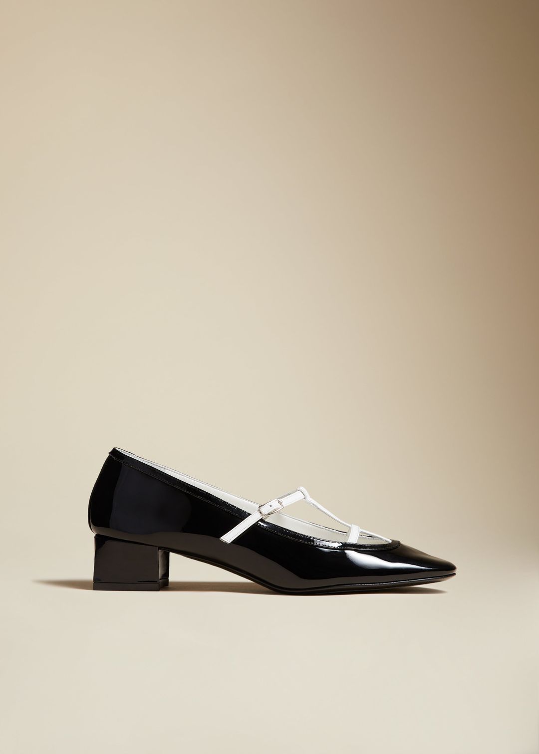 The Fawn Low Pump in Black Patent Leather