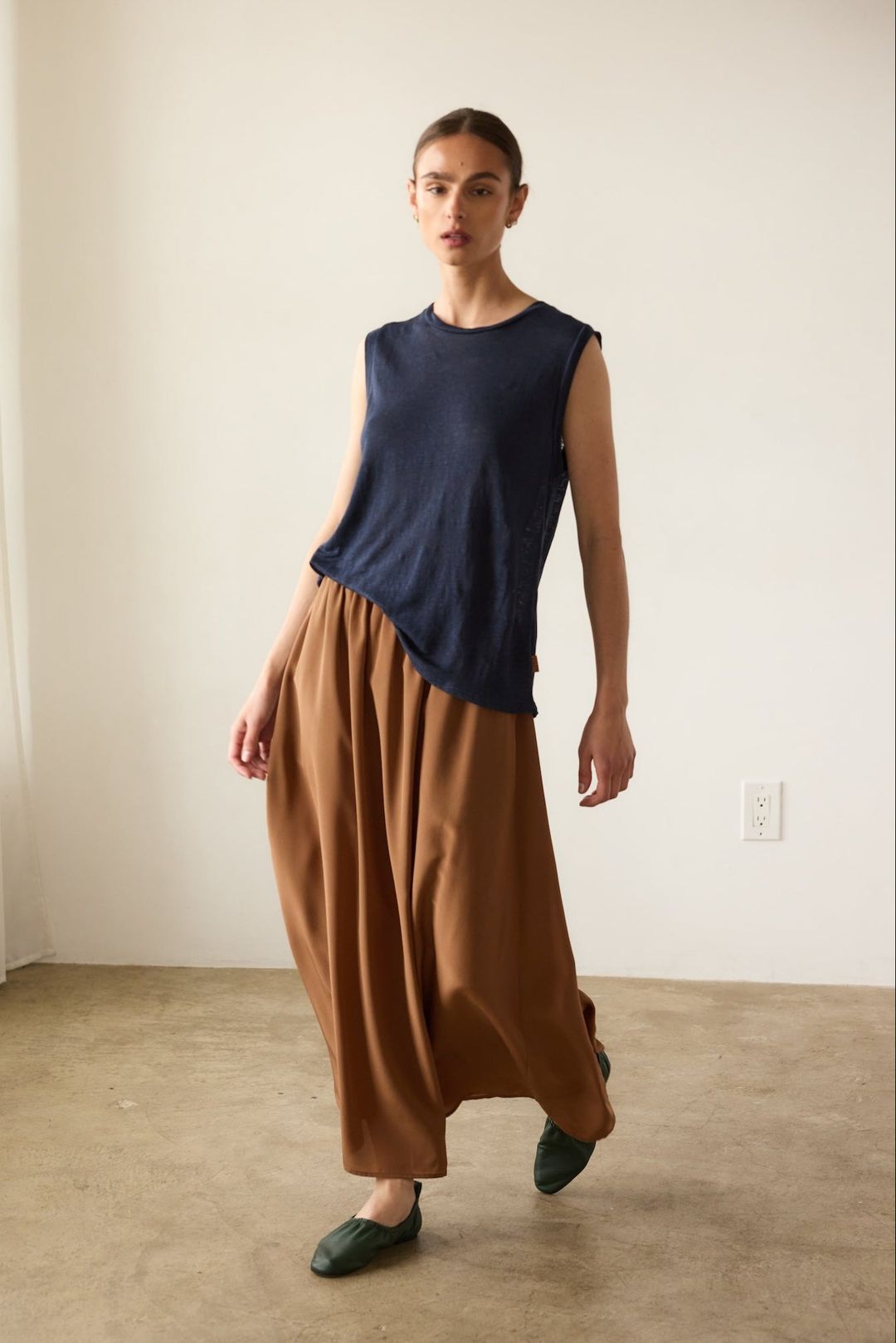 The Midi Swing Skirt in Clay #7