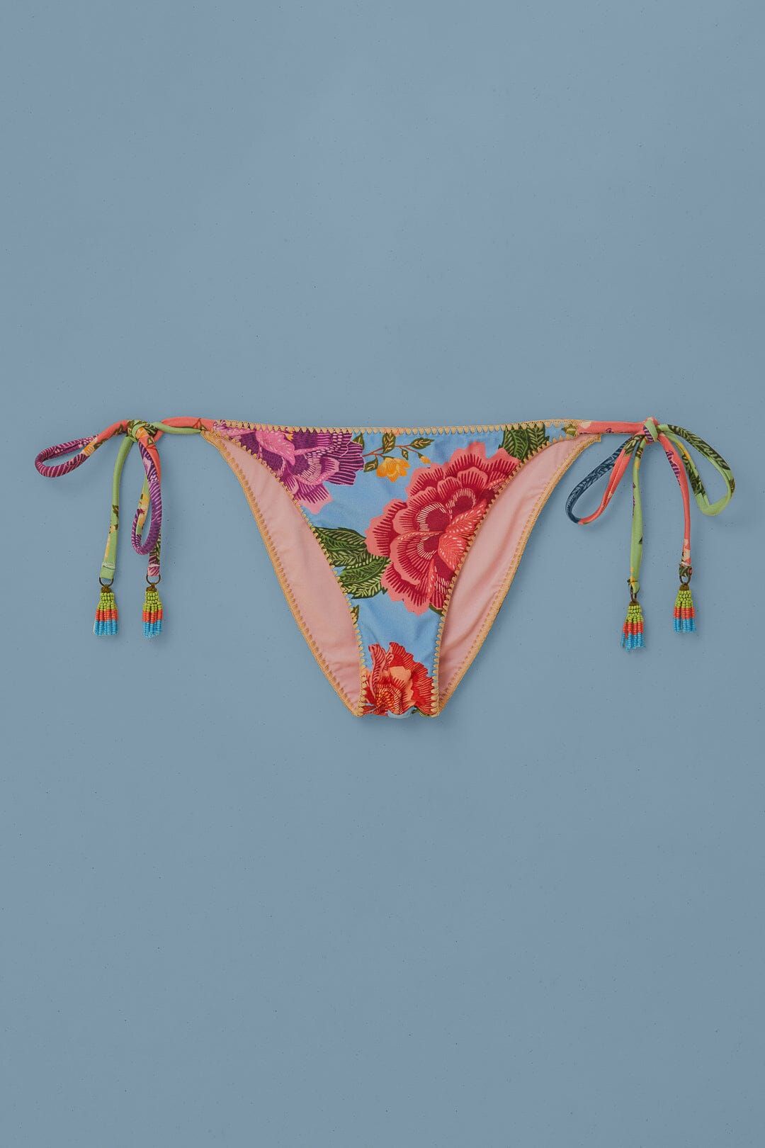 Flower Scarves Side Tie Bikini Bottom #5