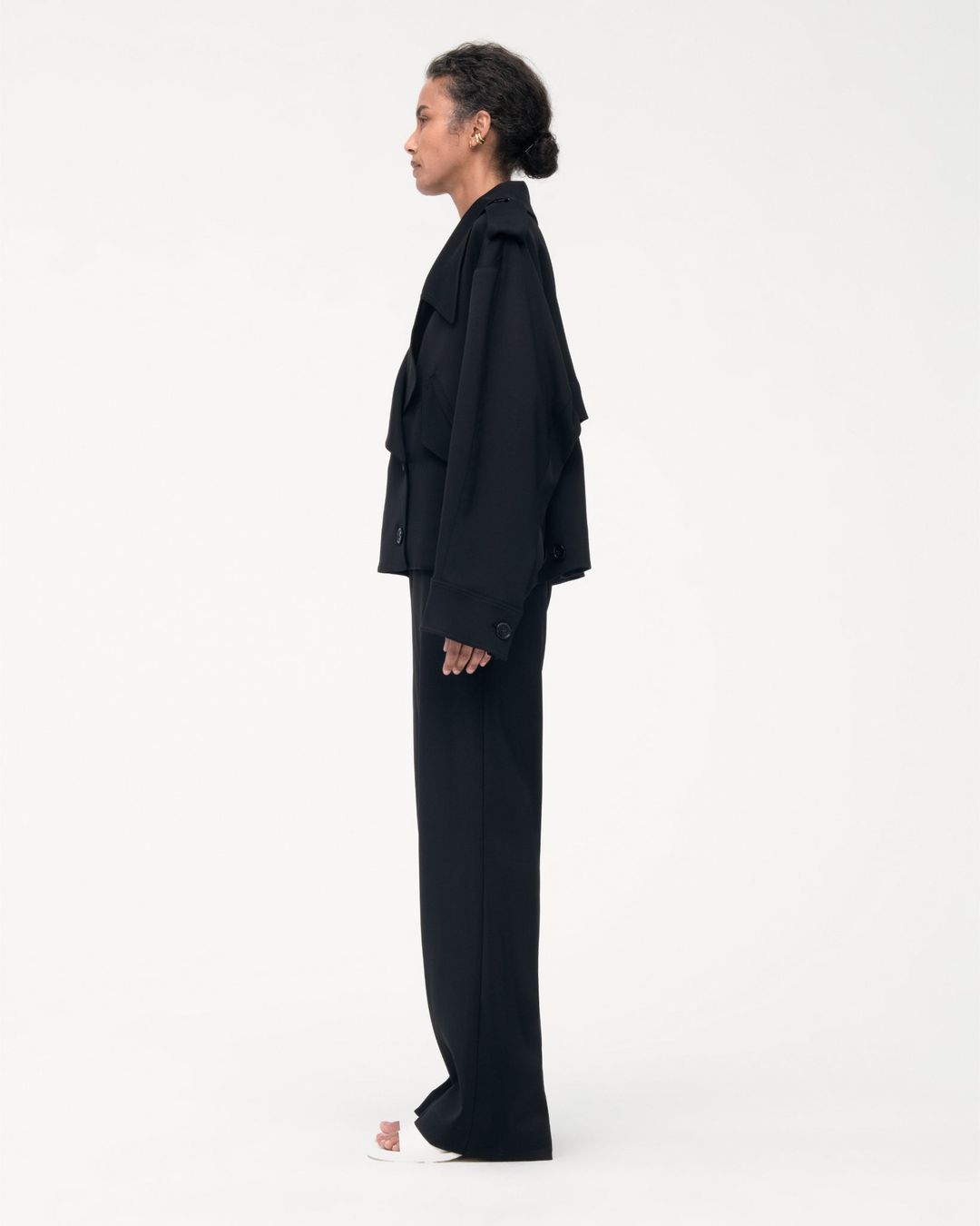 Fluid Cropped Trench | Black #5
