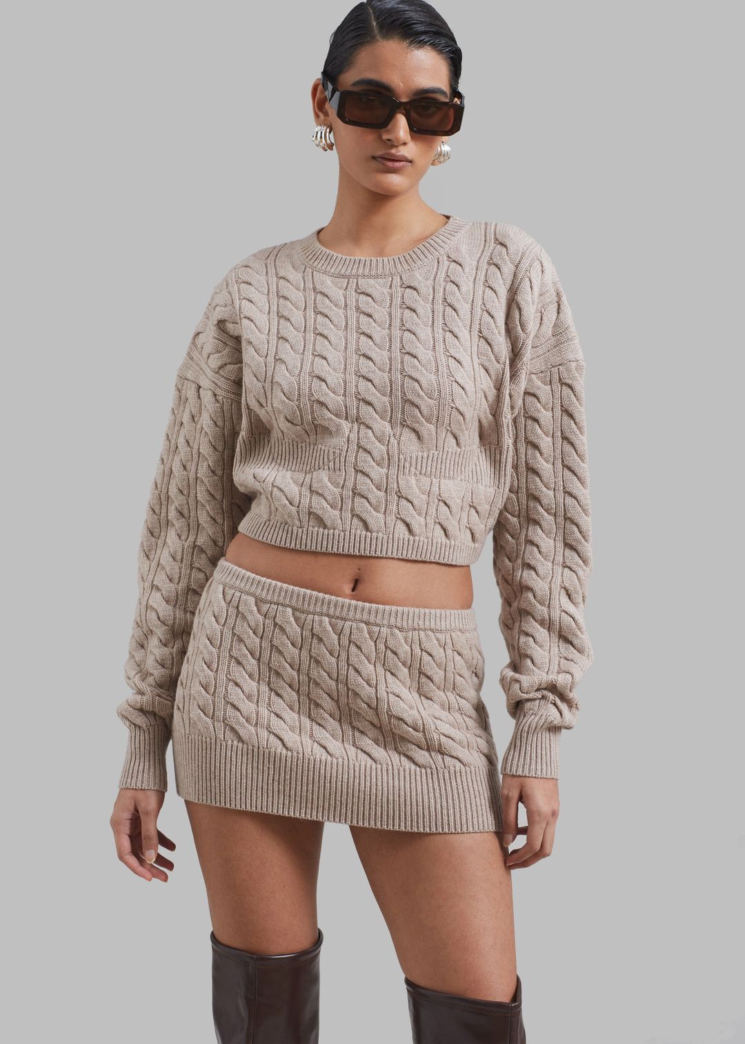Christopher Esber Cable Knit Sweater - Truffle #6