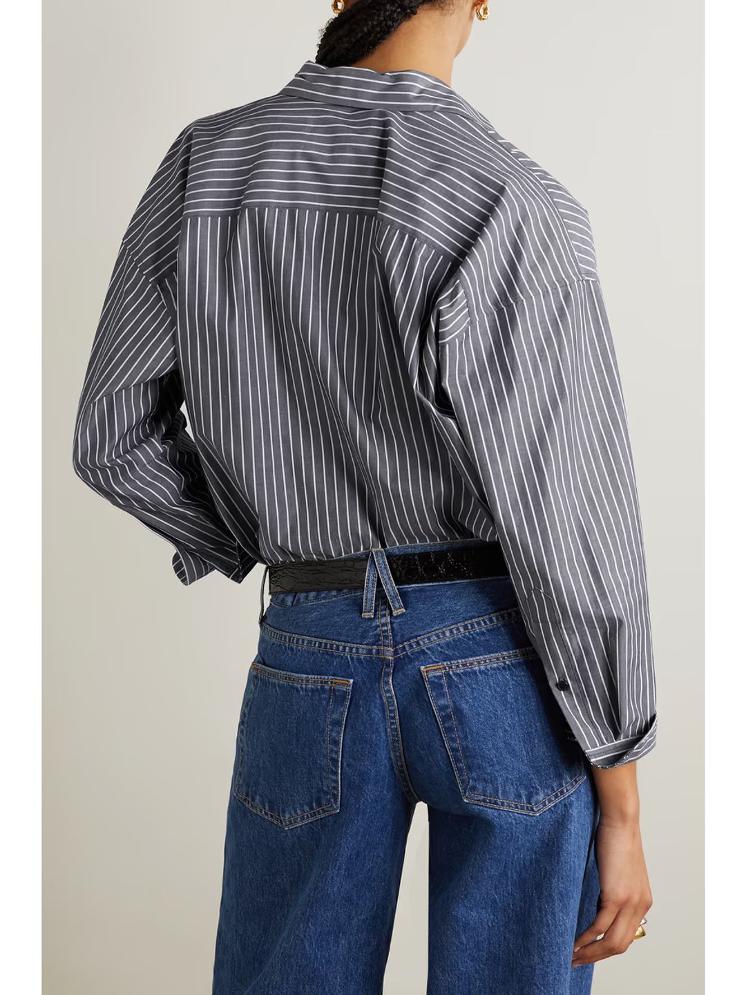 Nili Lotan Mael striped oversized cotton-poplin shirt #4