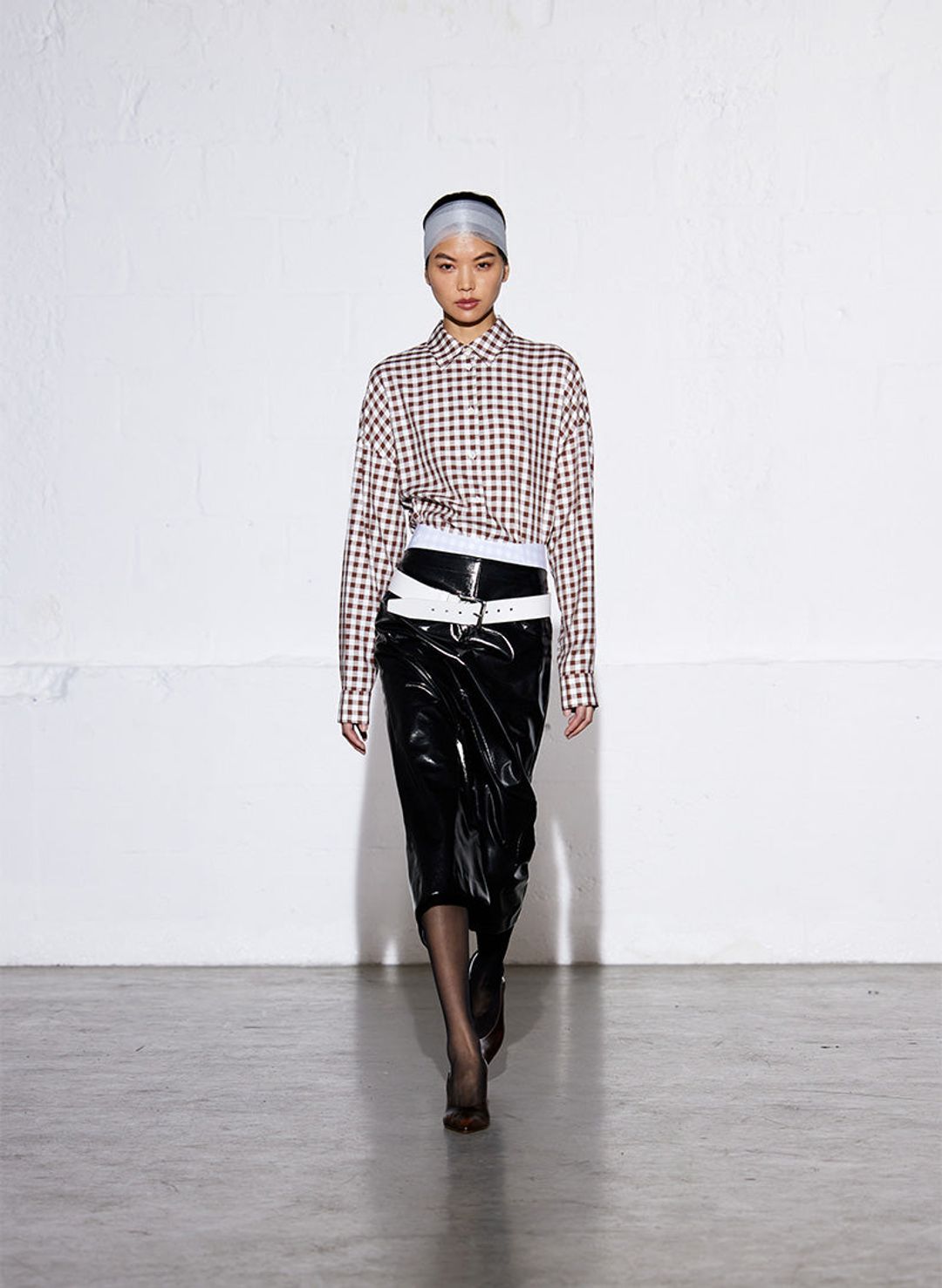 Glossed Jersey Pencil Skirt #2