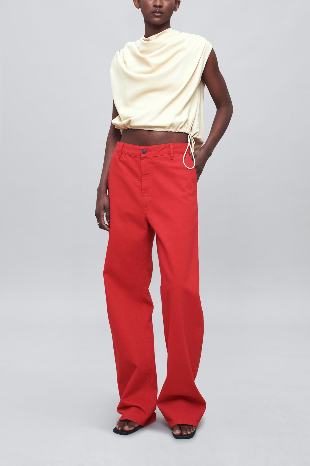Column Leg Jeans in Cotton Denim