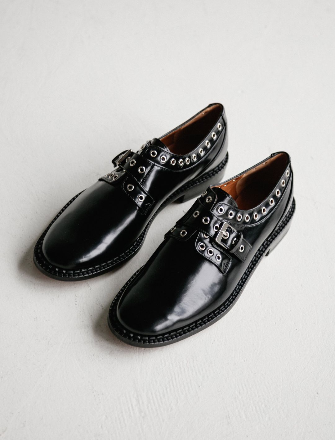 Leather Eyelet Trim Oxfords