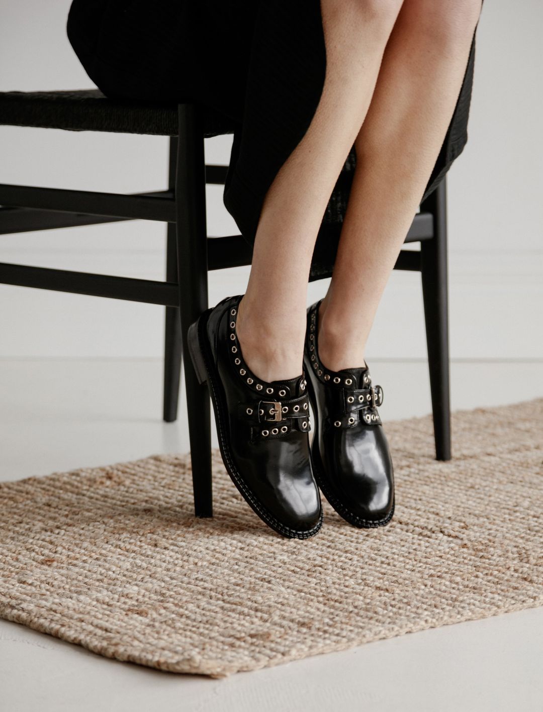 Leather Eyelet Trim Oxfords #2