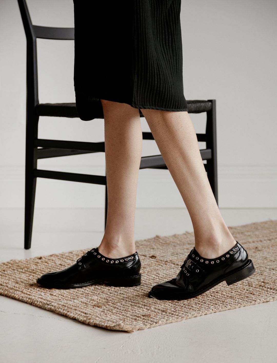 Leather Eyelet Trim Oxfords #3