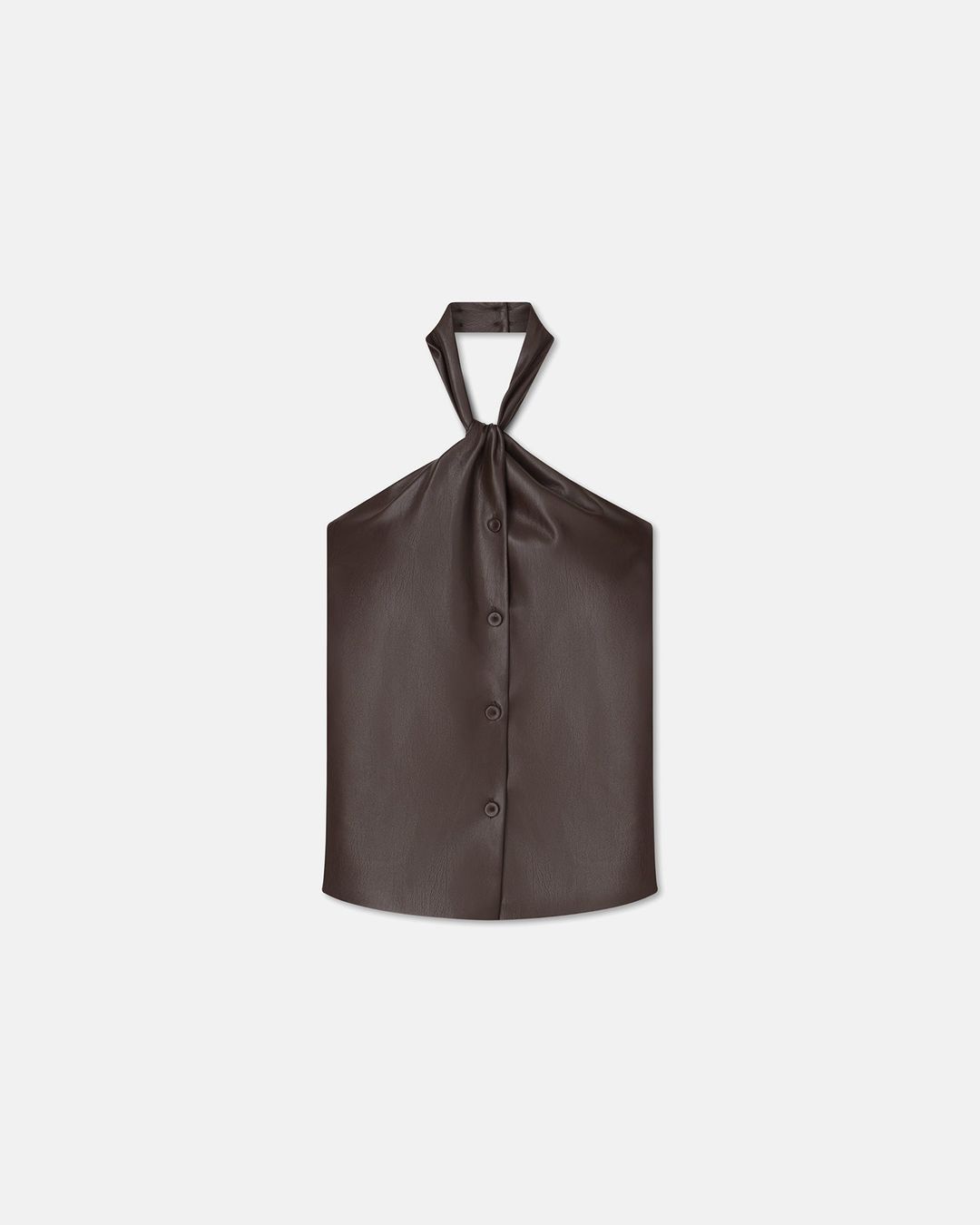 Neline - SaleOkobor™ Alt-Leather Top - Coffee Ground