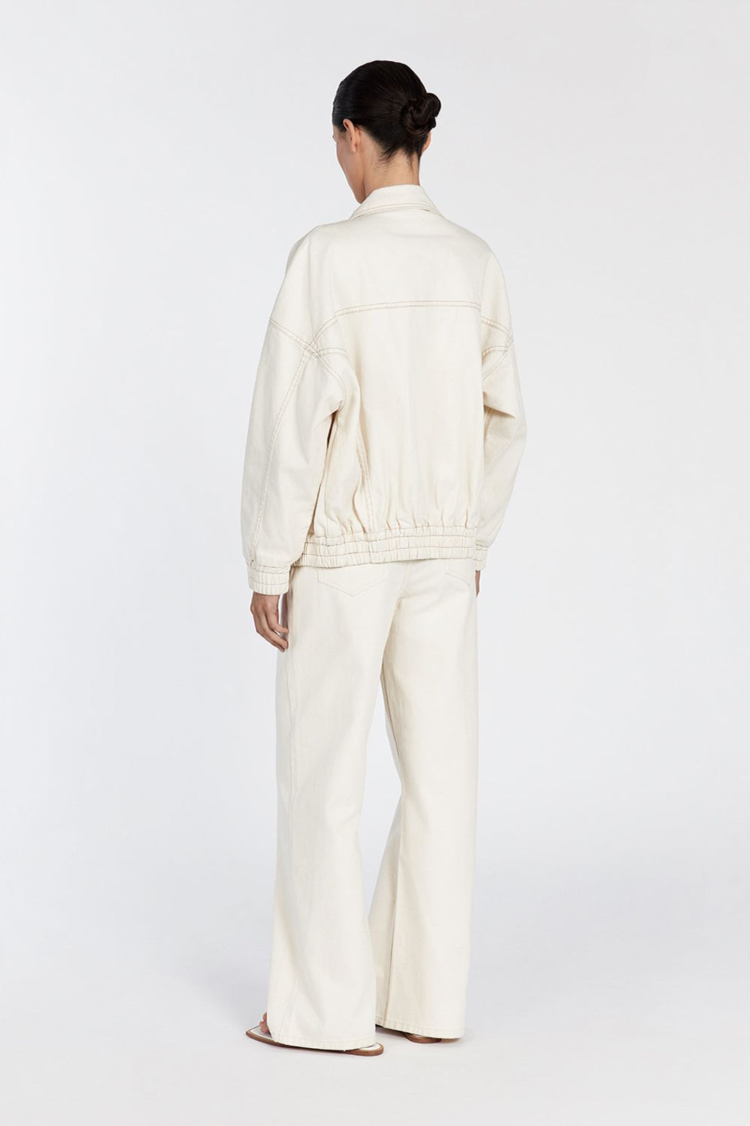 MABEL CREAM DENIM BOMBER JACKET #4