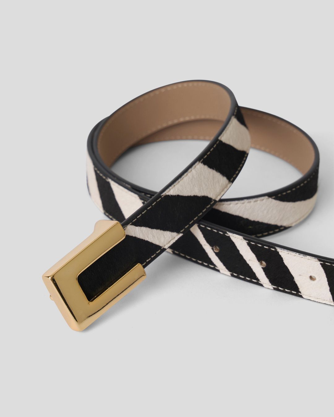 NATE CALF-HAIR LEATHER BELT #6