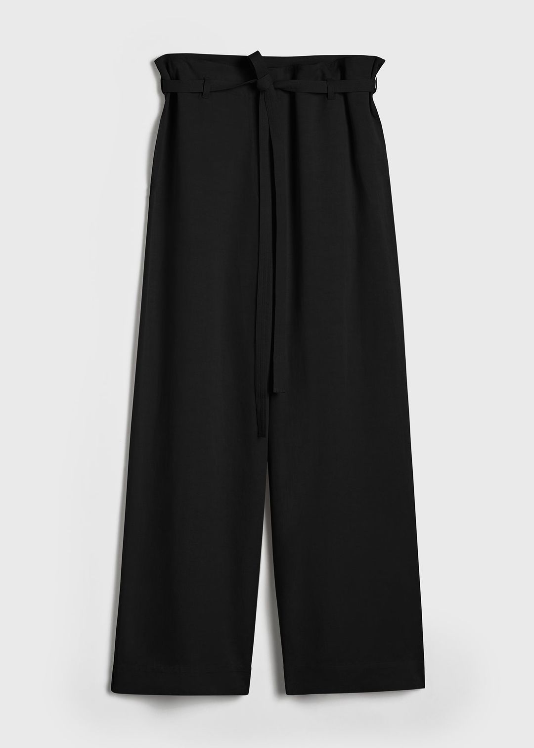 Fluid tie-waist trousers black #5