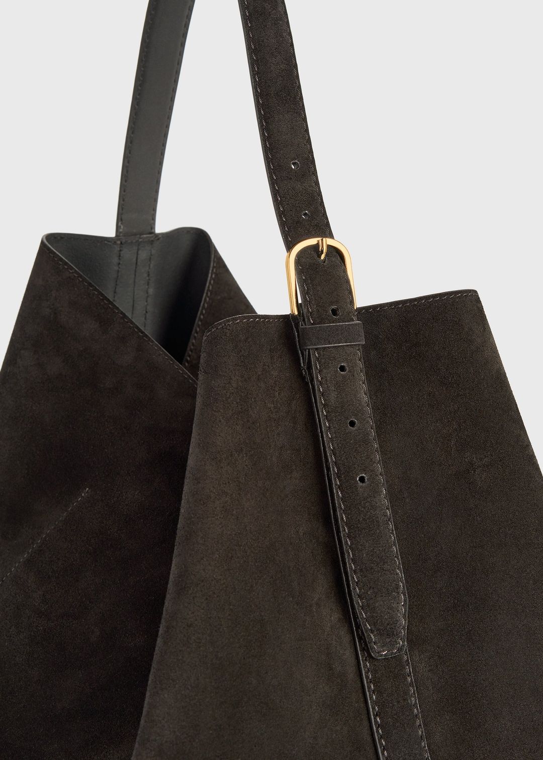 Belted suede tote pepper #5