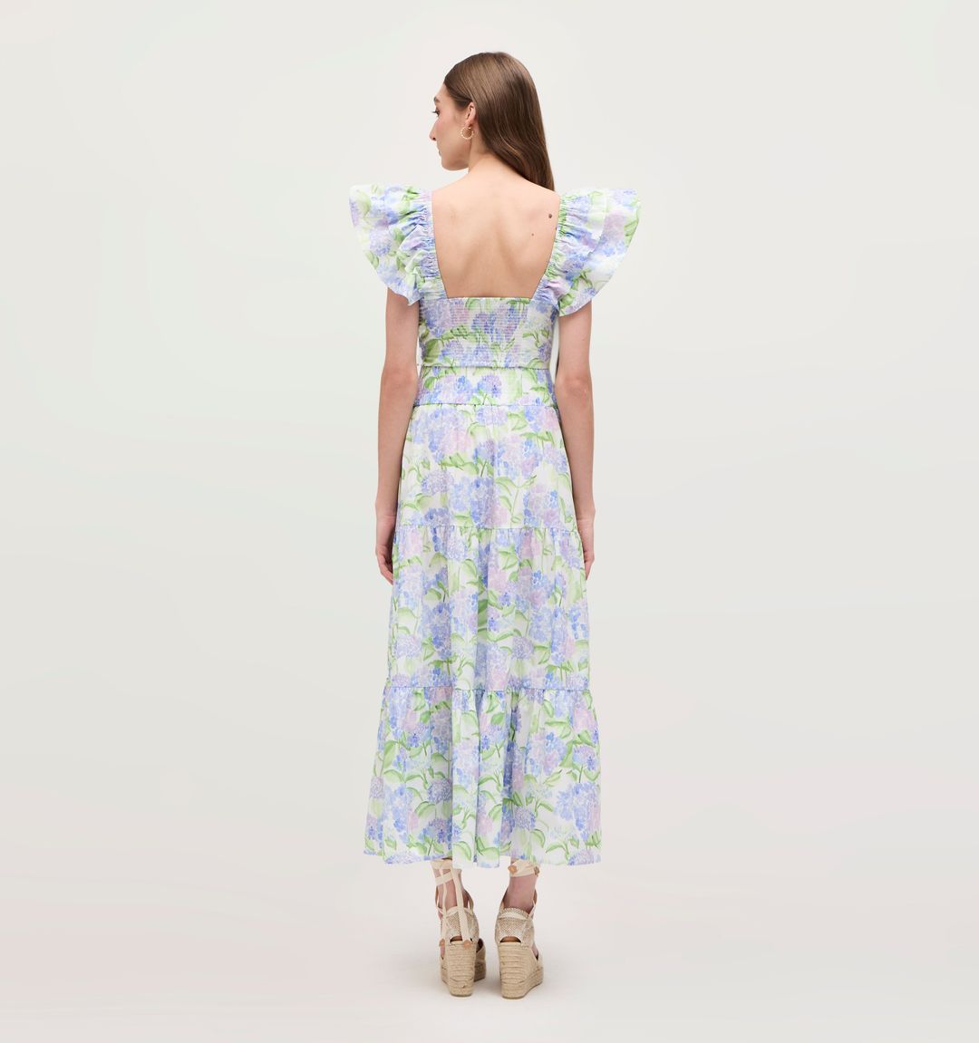 The Florence Nap Skirt - Blue Hydrangea Cotton #3