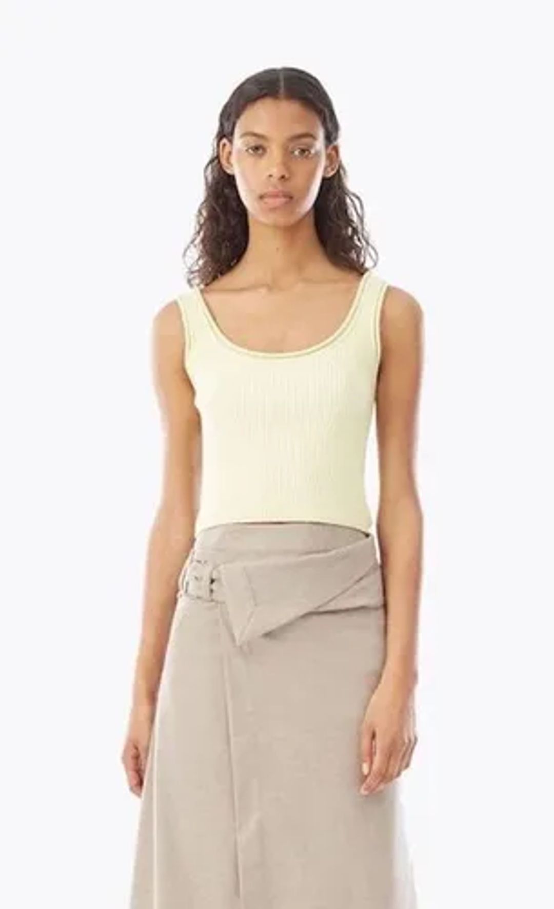 Ribbed Stretch Wool Tank in Yellow #3