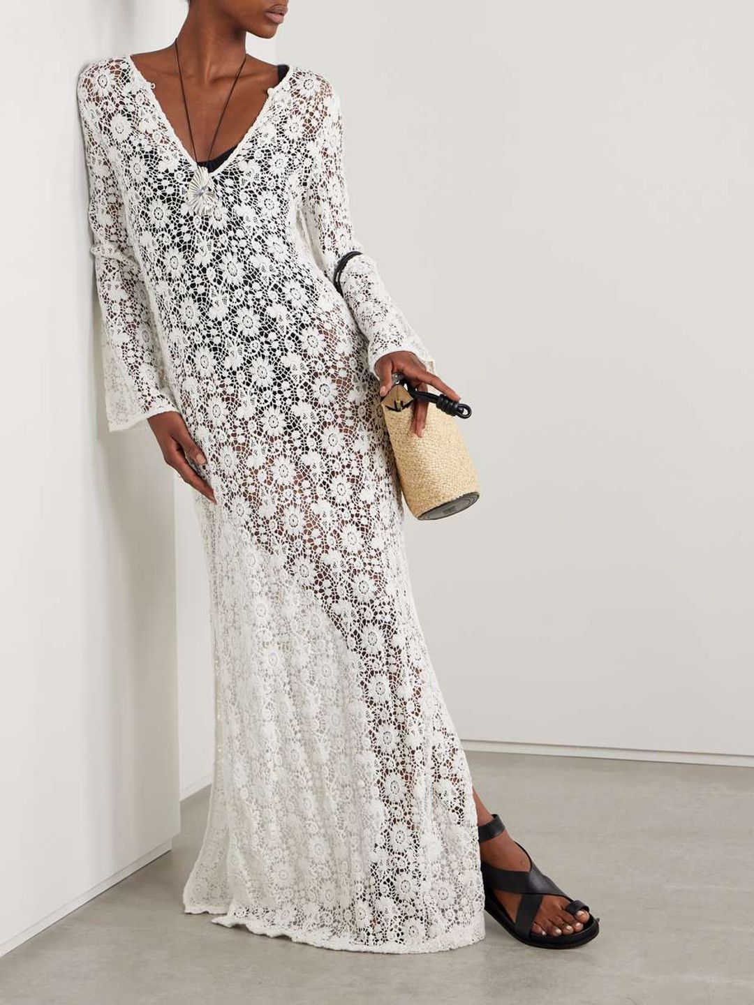 Della crocheted cotton maxi dress