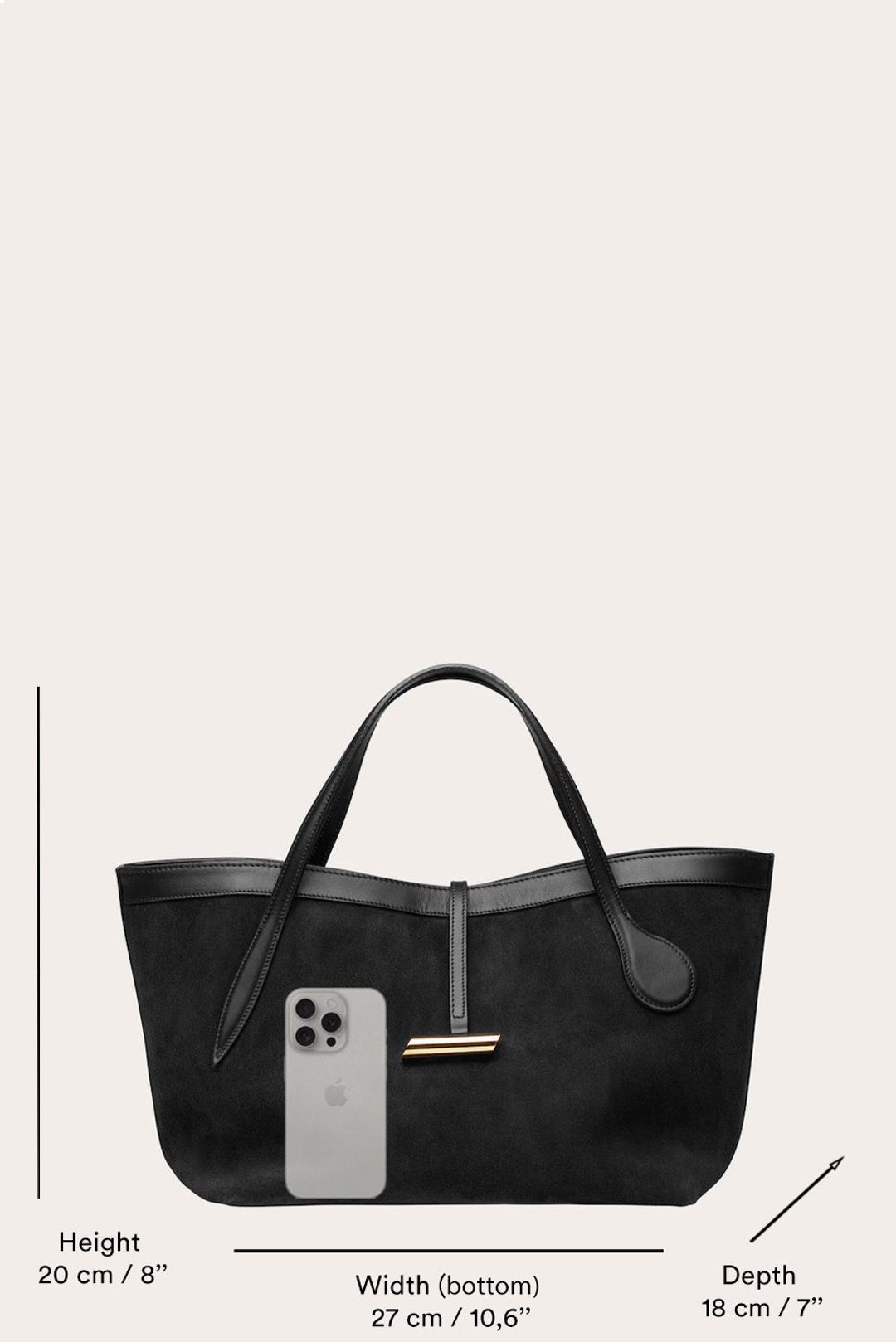 Petite Penne Tote Suede Dark Brown - 20% off #6