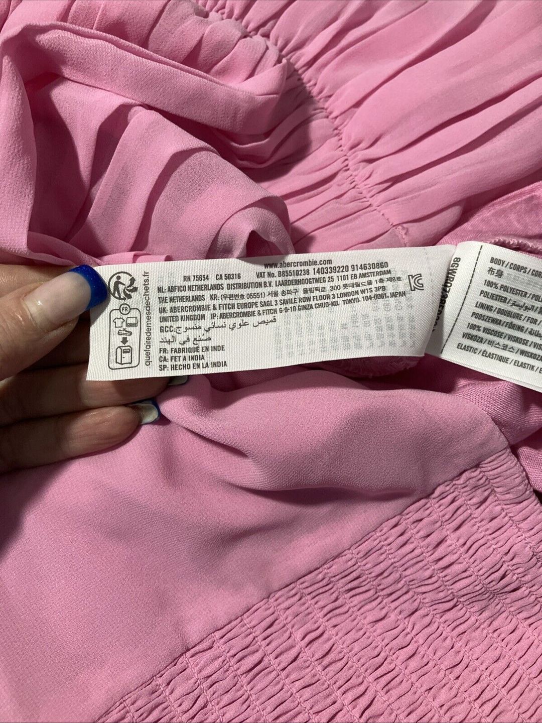 Abercrombie & Fitch Pink Ruffled Crop Blouse #7