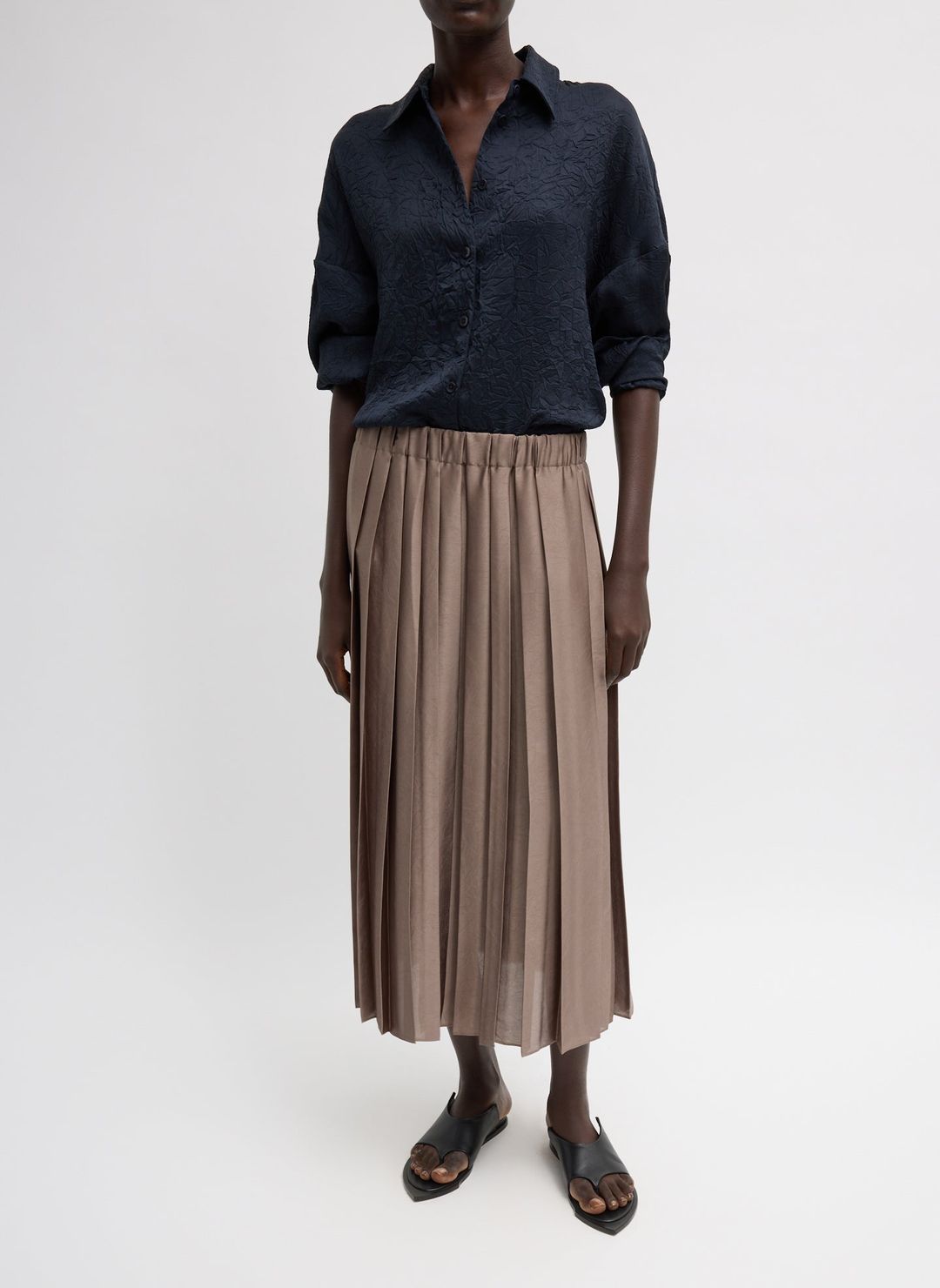 Feather Weight Pleated Pull On Skirt