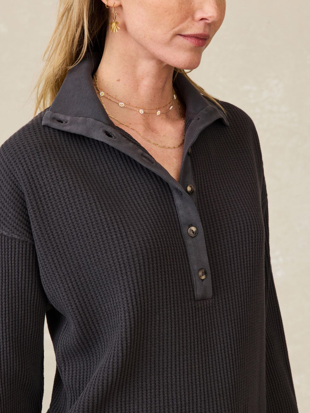Après Waffle Henley - Washed Black #3