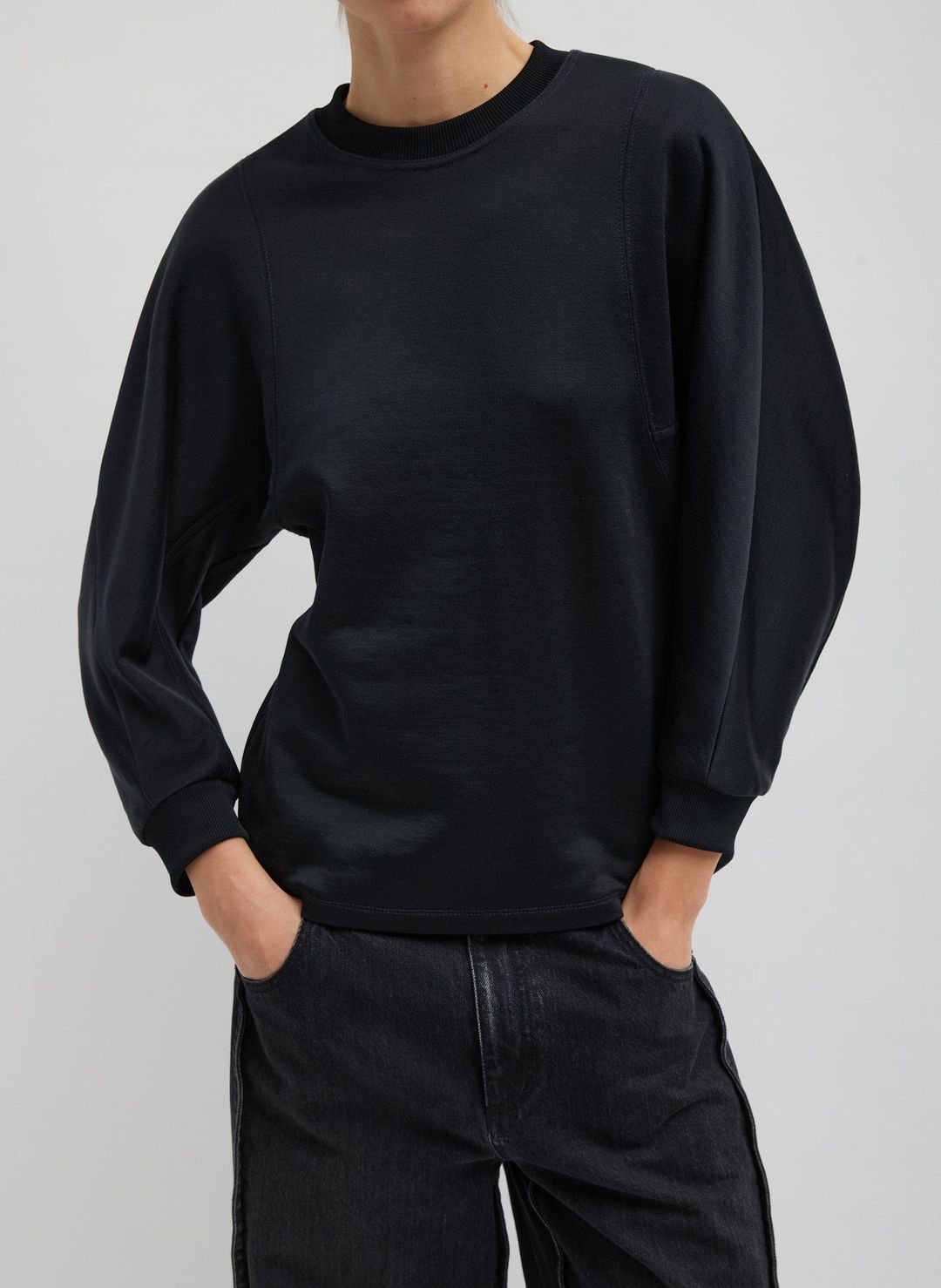 Silk Terry Sculpted Sleeve Slim Sweatshirt #4