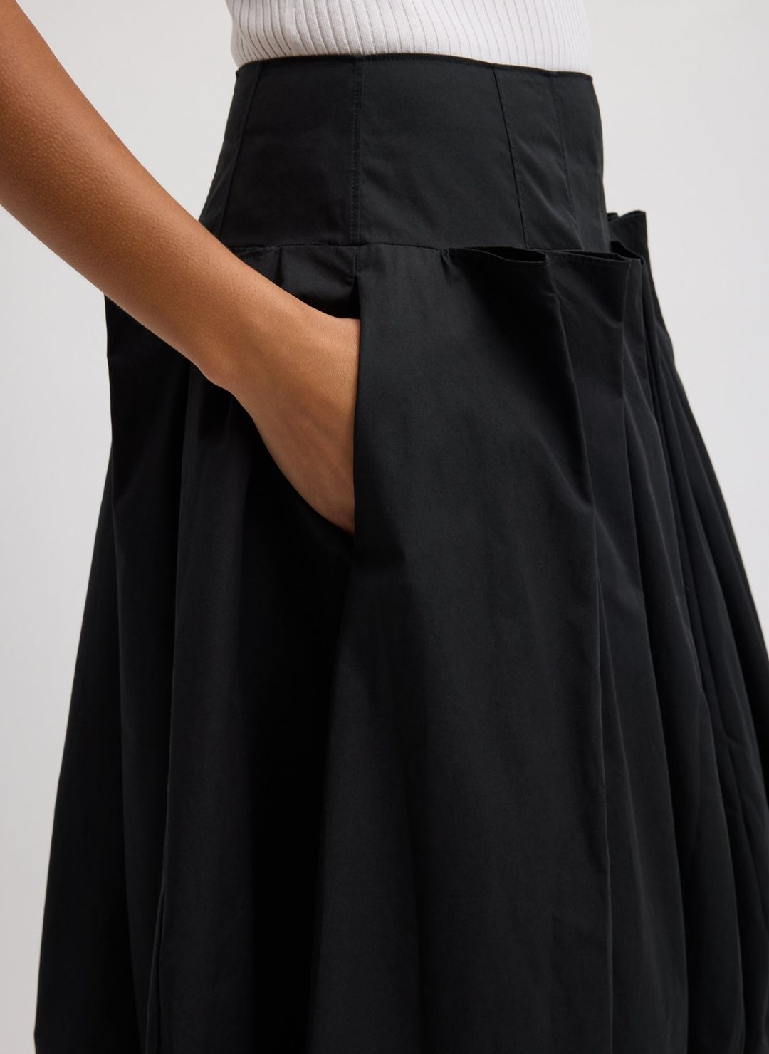 Compact Eco Poplin Pinched Pleat Full Skirt #4