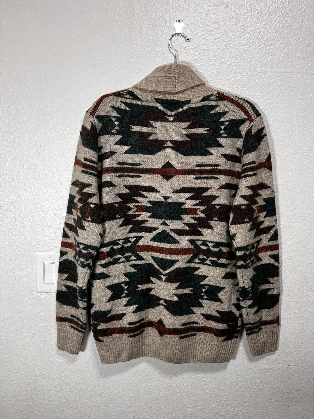 Ethan Pierce Aztec Print Cardigan Size Small Wool Blend #6