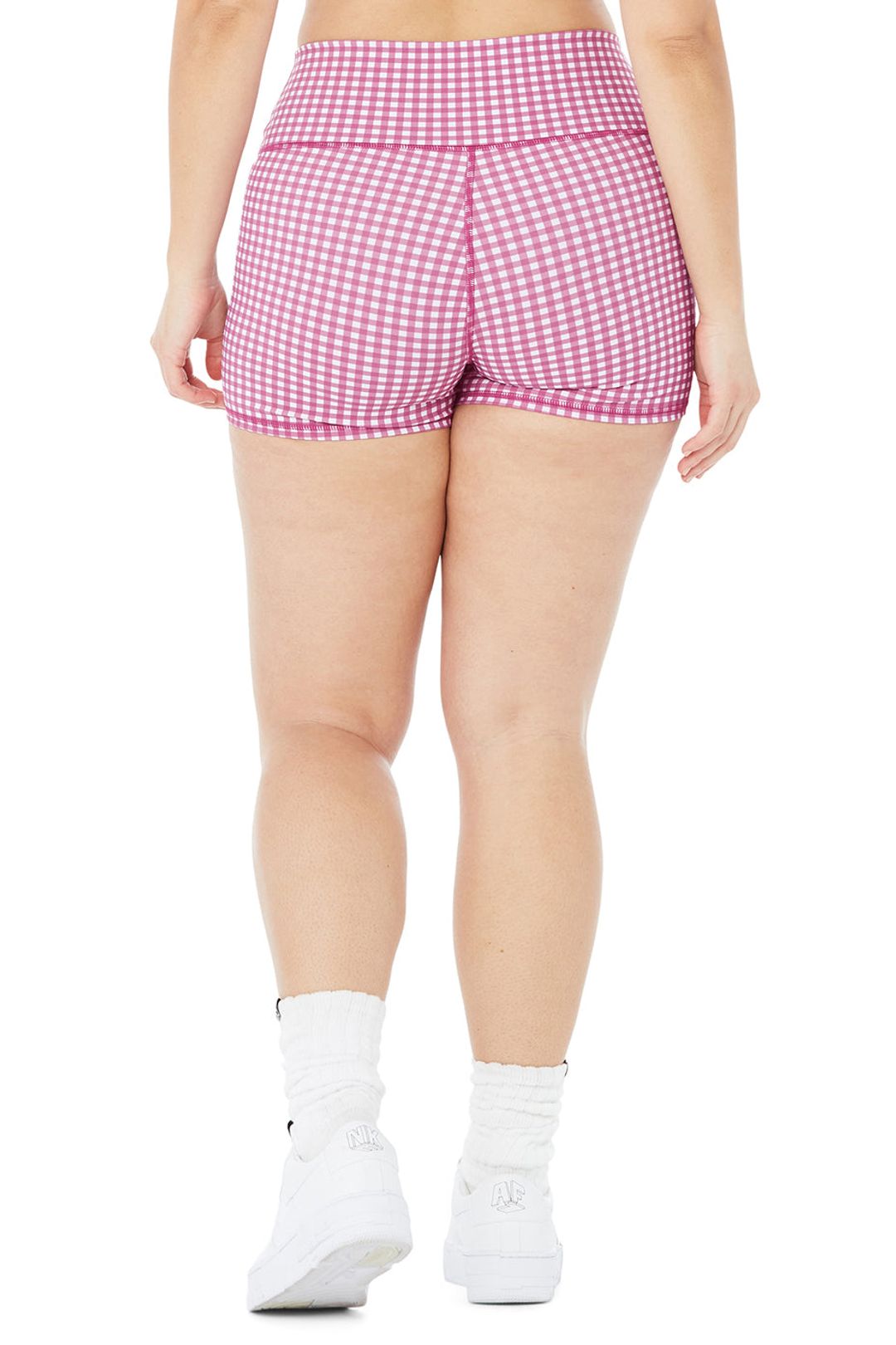 4" Vapor High-Waist Gingham Short - Raspberry Sorbet #6