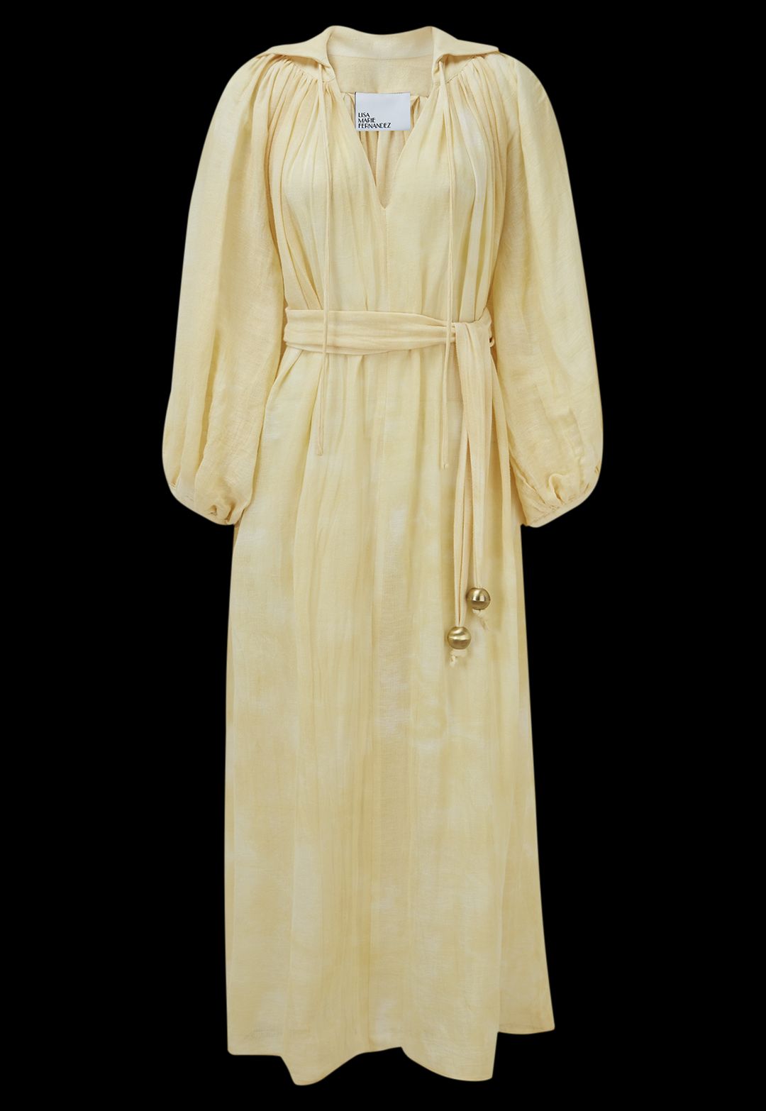 POET BUTTER YELLOW TIE DYE COTTON DRESS