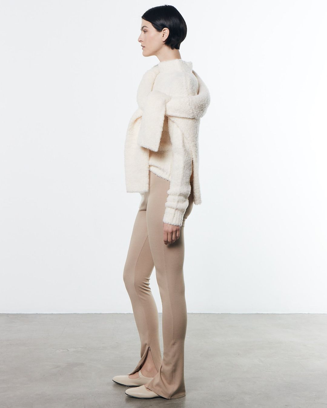 Cropped Mockneck Sweater | Cream