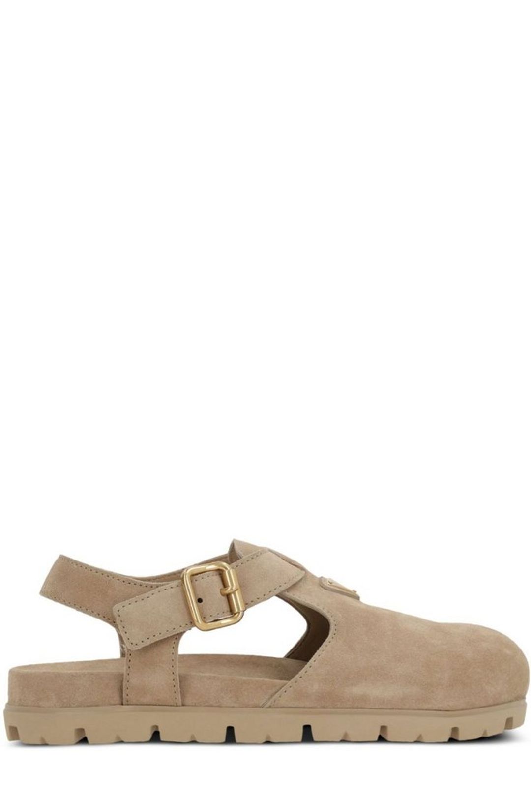 Triangle-Logo Buckle-Fastened Sandals