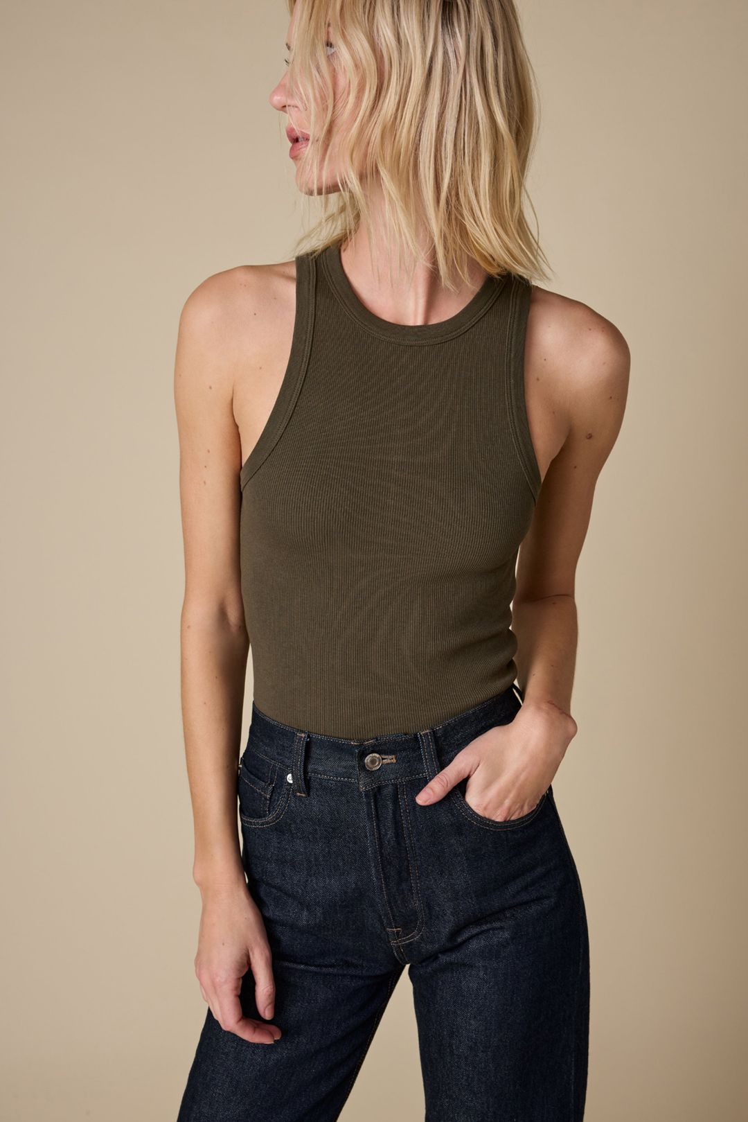 The Not So Basic Tank in Olive #6