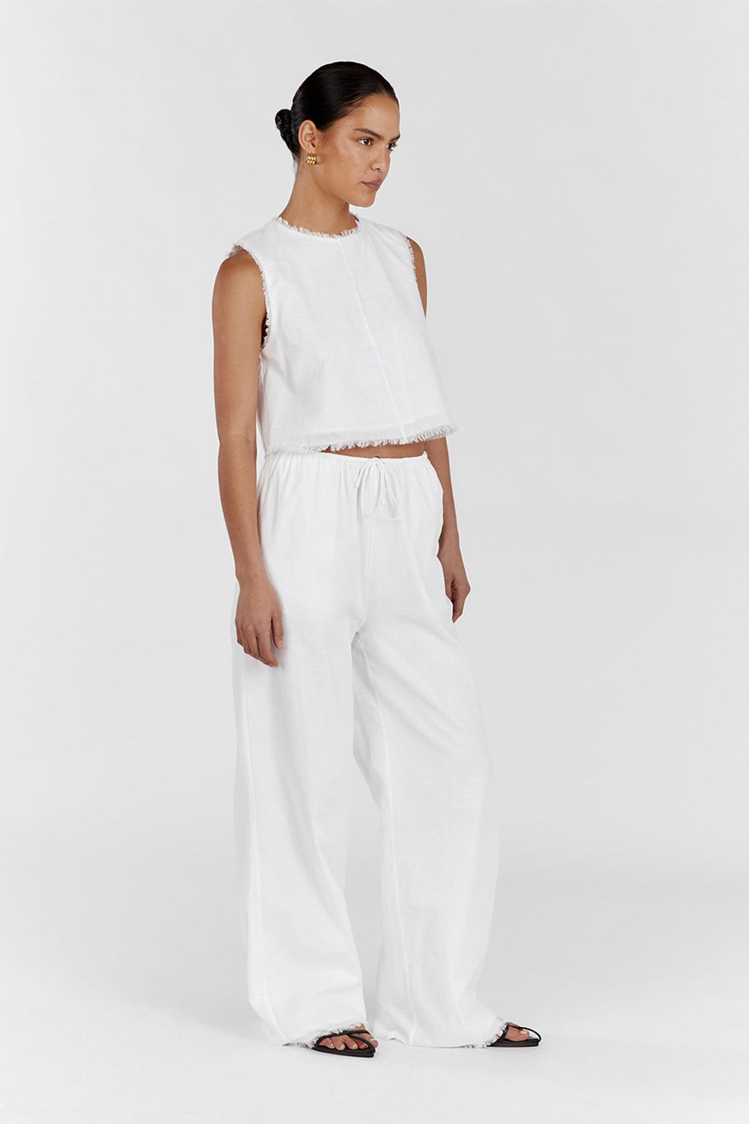 NOVA WHITE LIGHT WEIGHT LINEN PANT #3