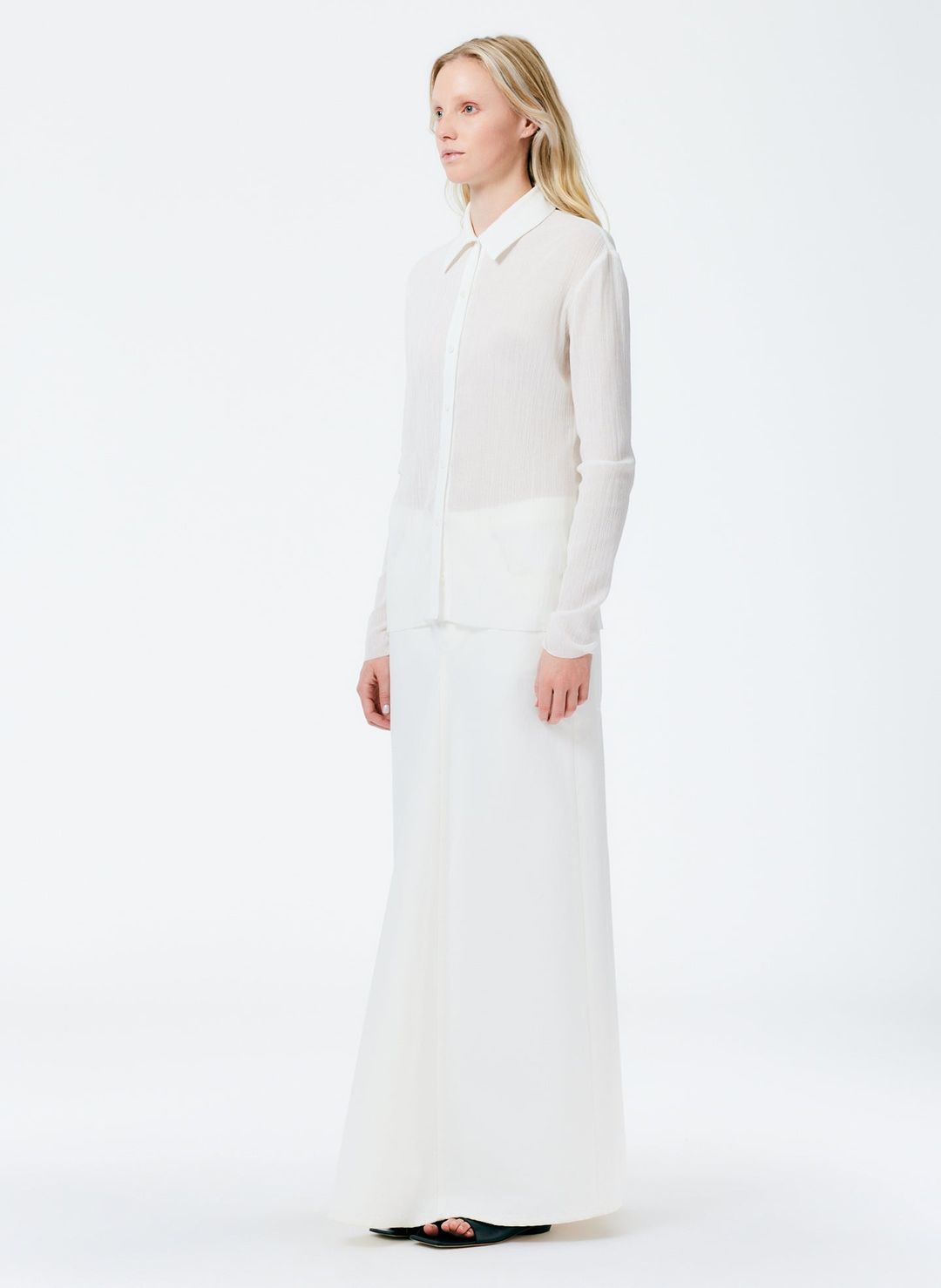 Crepe Gauze Long Sleeve Lean Shirt #6