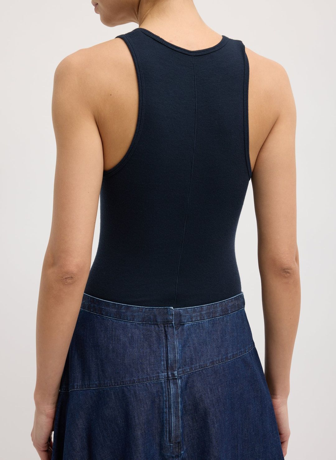 Light Weight Indigo Denim Asymmetrical Balloon Skirt #4