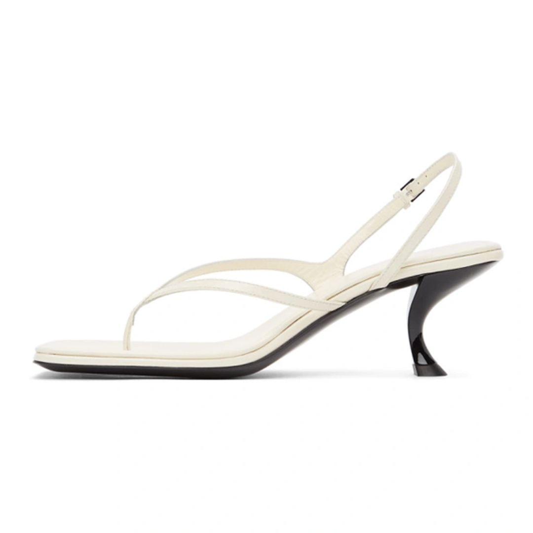 Constance Leather Slingback Sandals In White #4