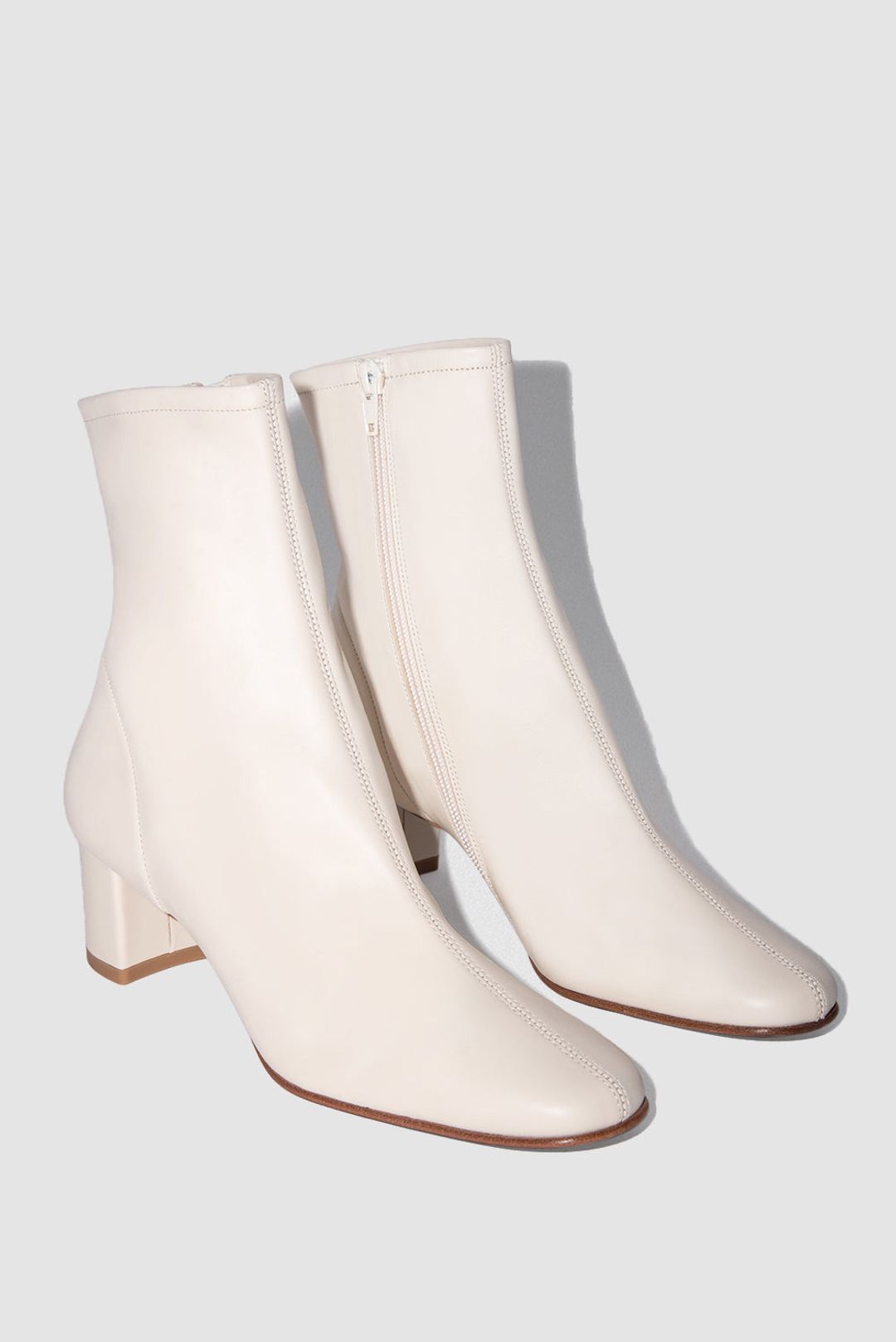 Sofia White Leather Ankle Boot #2