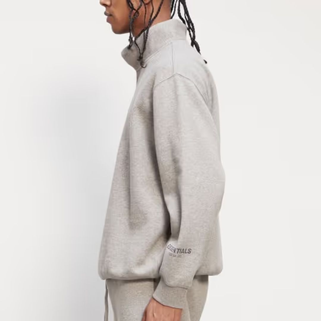 Essentials Fear of God Mock Neck Heathered Gray Sweatshirt #3