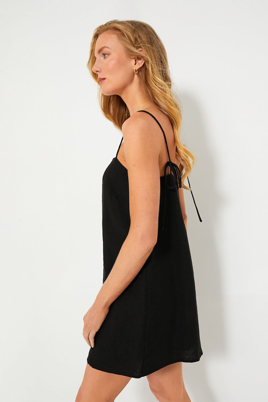 Black Linen Lea Dress #3