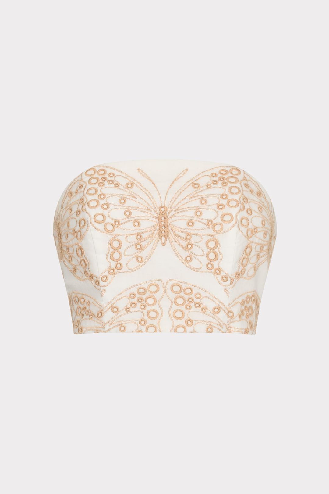 Butterfly Eyelet Strapless Crop Top
