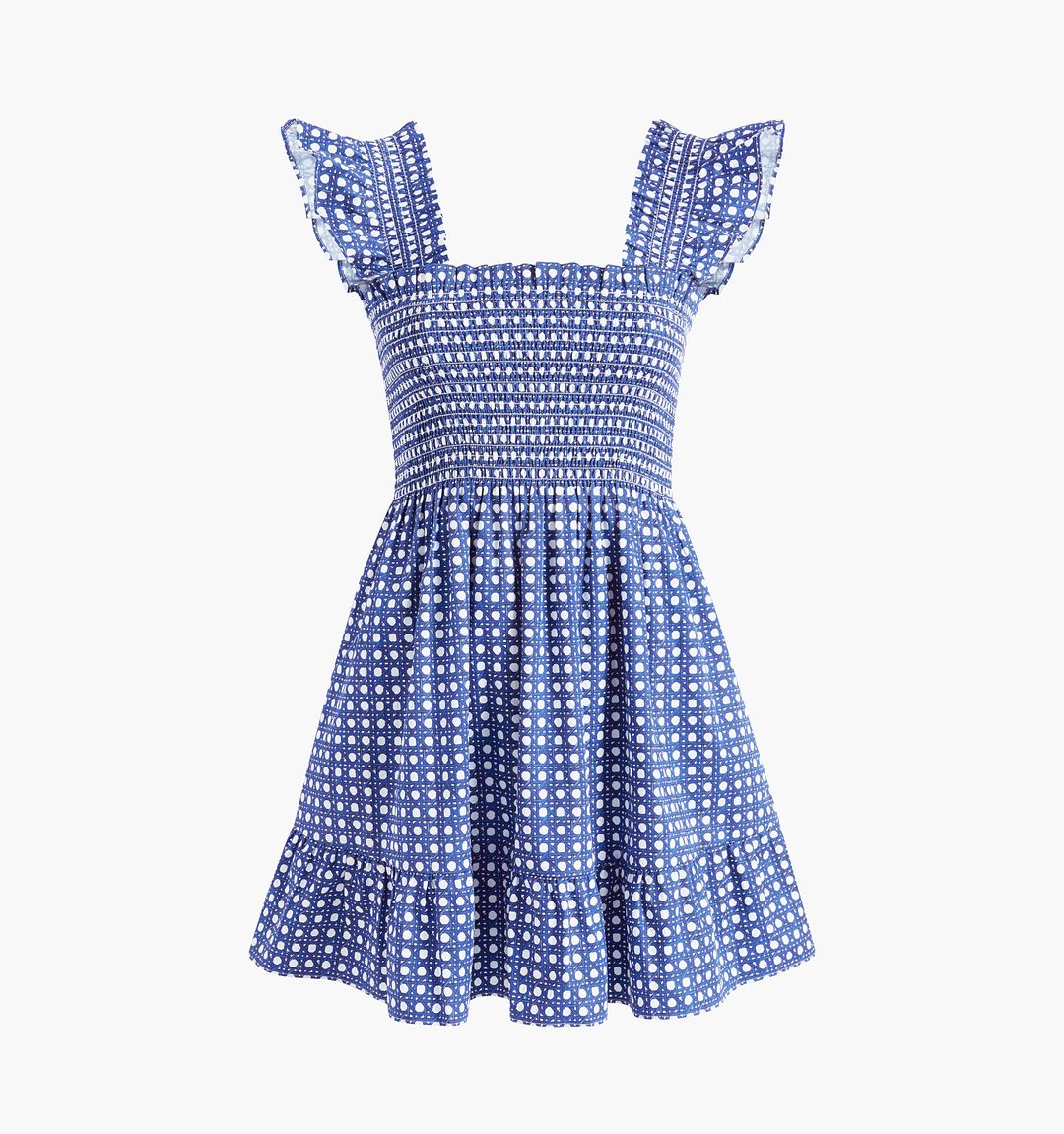 The Elizabeth Nap Dress - Blue Basketweave Cotton Sateen