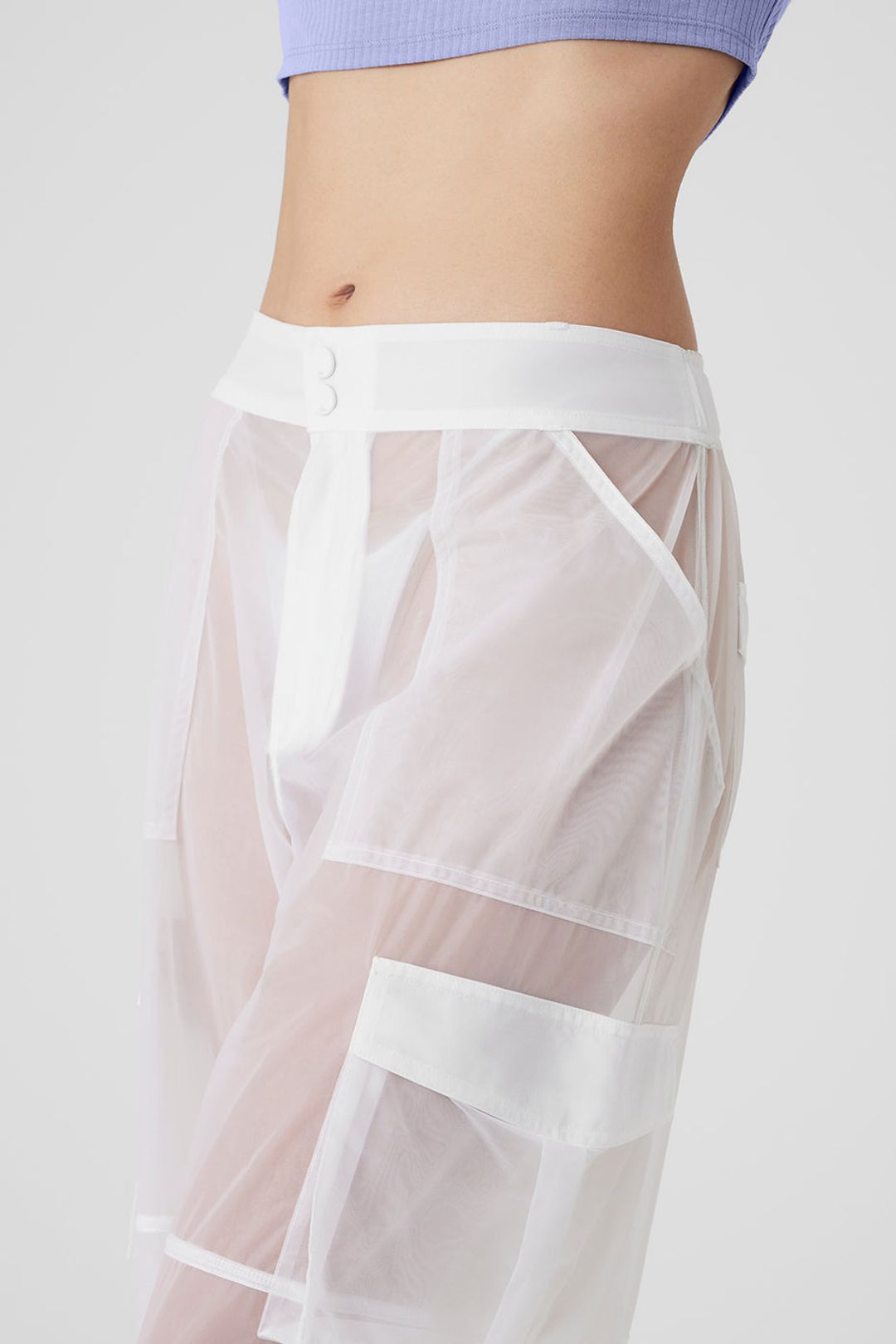 Sheer Effusion Cargo Wide Leg Trouser - White #5