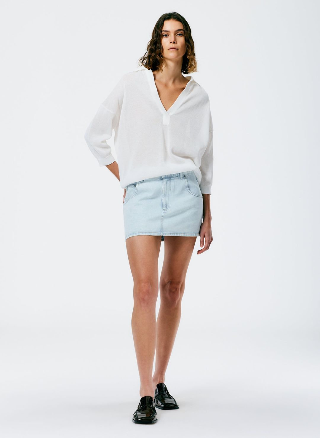Crispy Viscose Sweater Easy Polo #4