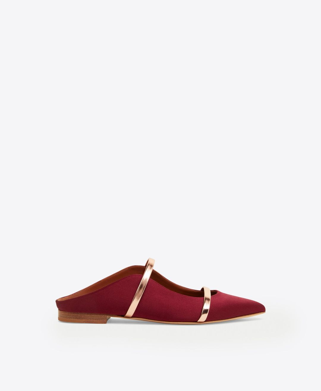Maureen Flat - Wine Rose Gold Satin Flat