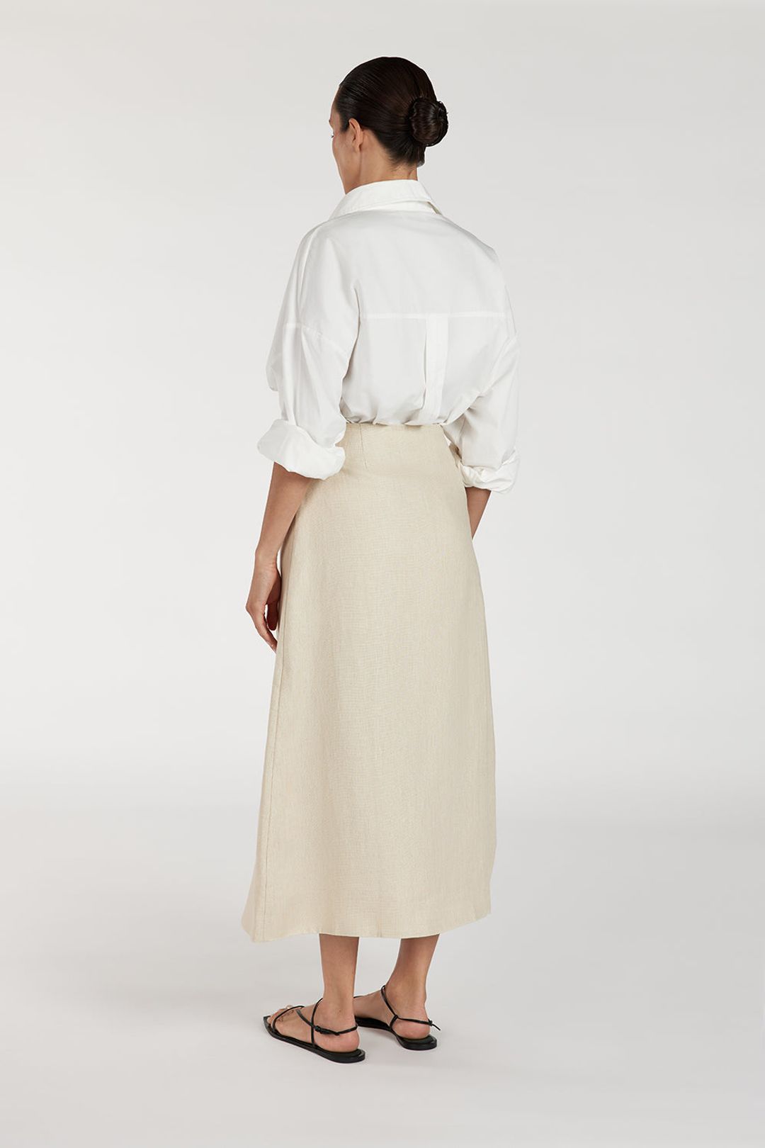 TOMMY SAND LINEN MIDI SKIRT #4